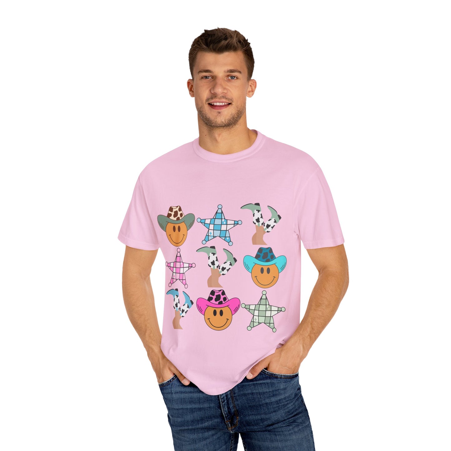 Cheerful Cowboy T-Shirt, Unisex Graphic Tee, Funny Summer Shirt, Casual Gift for Animal Lovers, Vacation Outfit, Fun Beach Wear