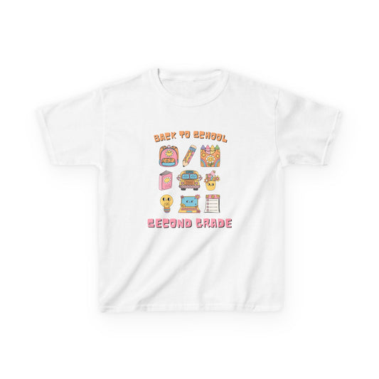 Back to School Kids Heavy Cotton Tee, Fun Second Grade T-Shirt, Cute Elementary Shirt, Great for School Events, Kids Birthday Gift