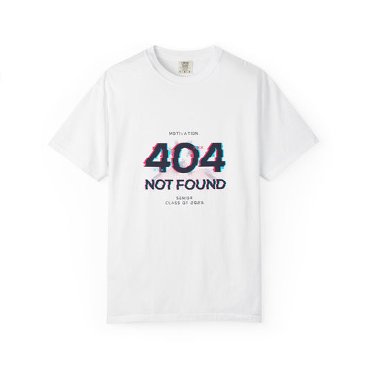 404 Not Found Unisex Garment-Dyed T-Shirt, Funny Graphic Tee, Unique Gift, Casual Wear, Summer Outfit, Tech Humor Shirt